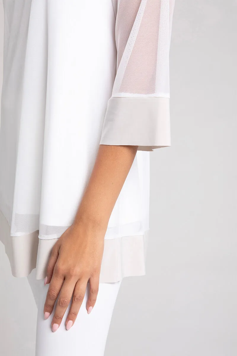 Mesh Keyhole Tunic | White