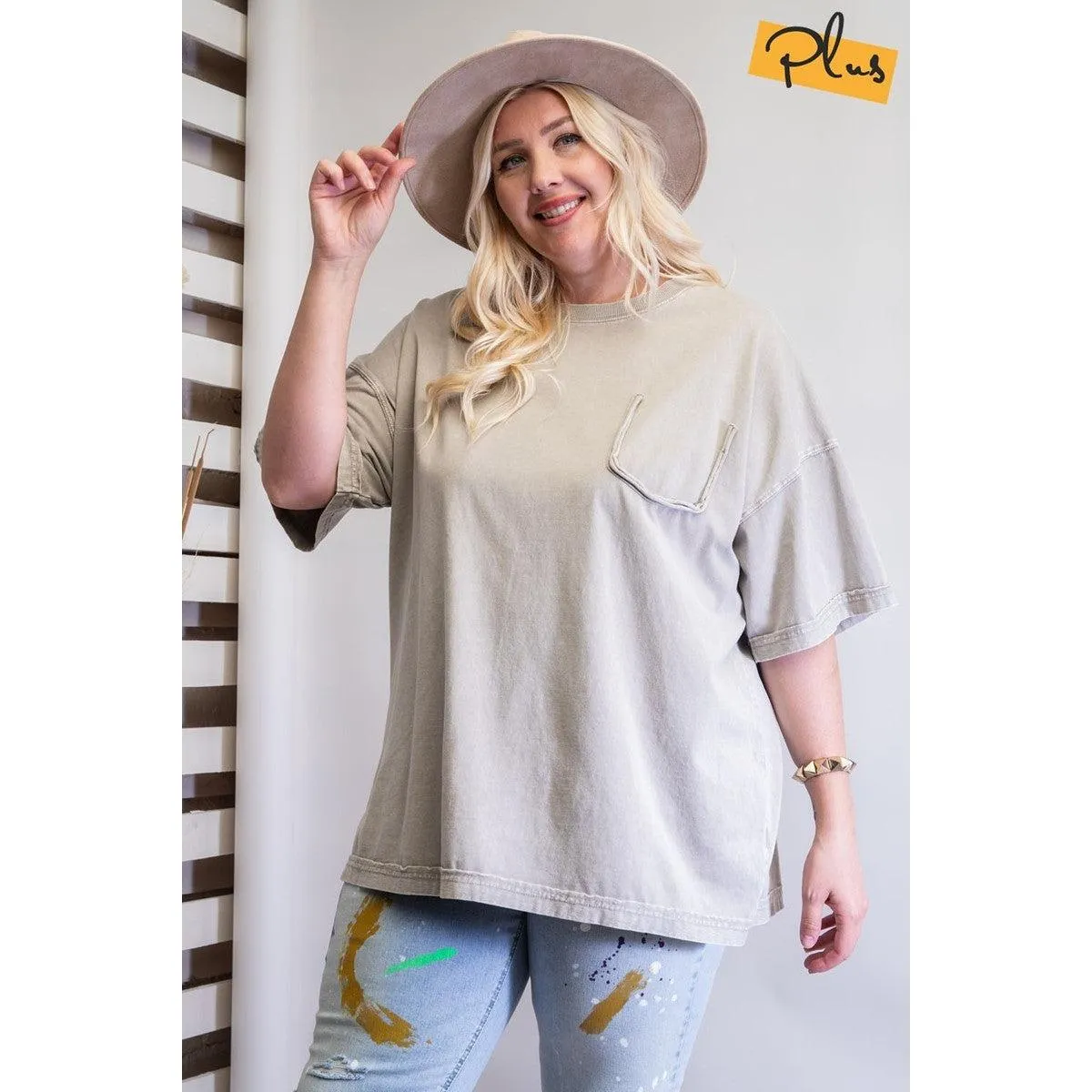 Mineral Washed Cotton Jersey Boxy Tunic