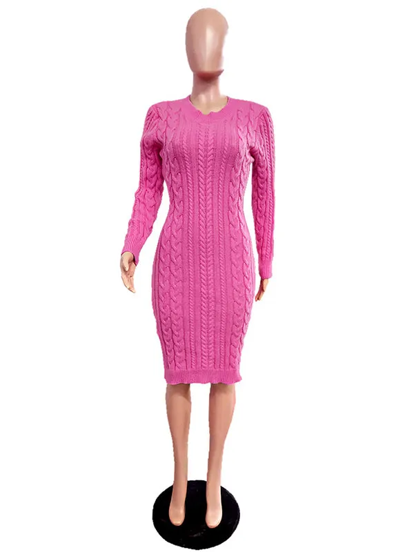 Momnfancy Knitting Backless Baby Shower Bodycon Knitwear Maternity Sweater Dress