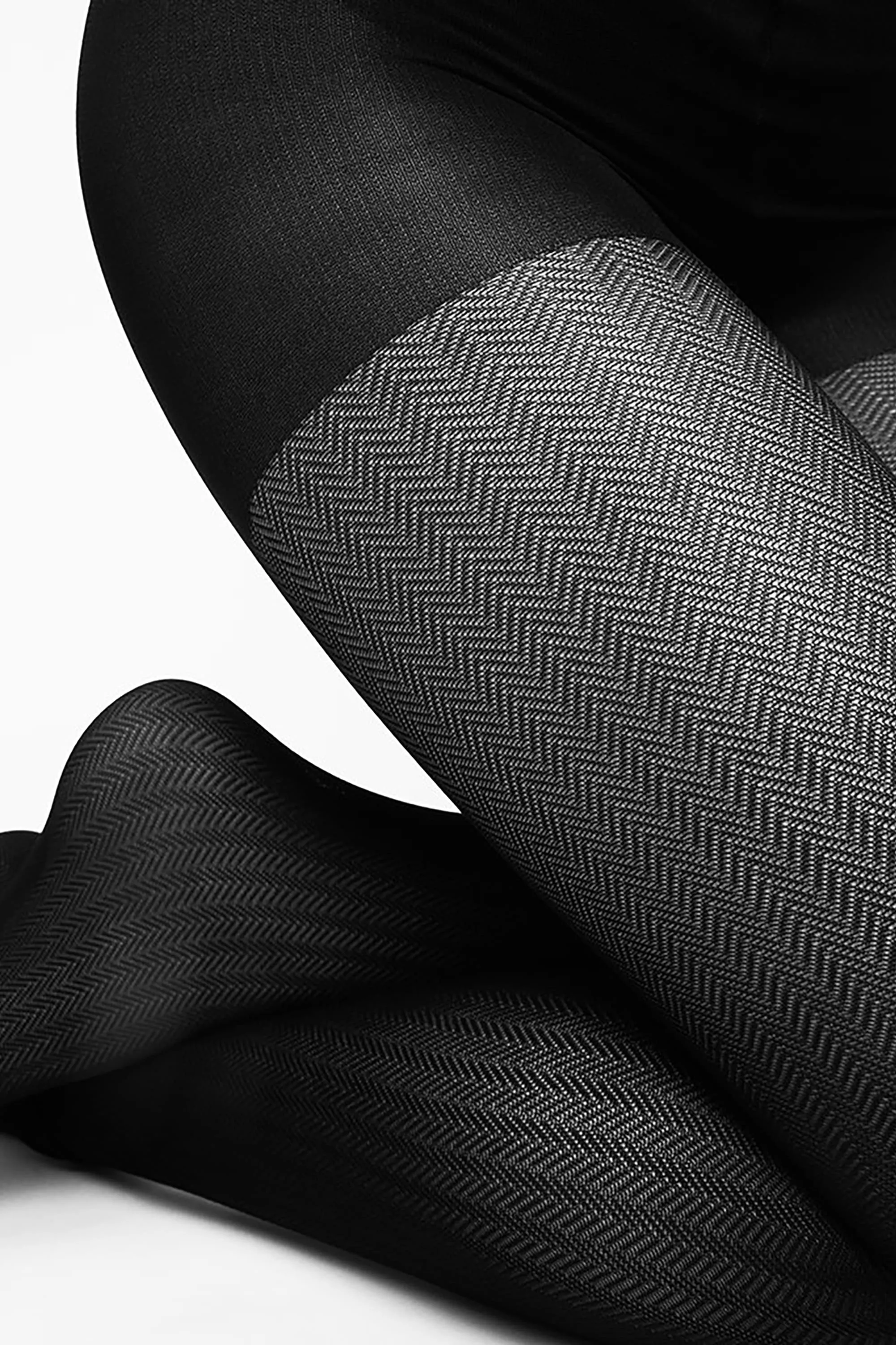 nina fishbone stockings tights black