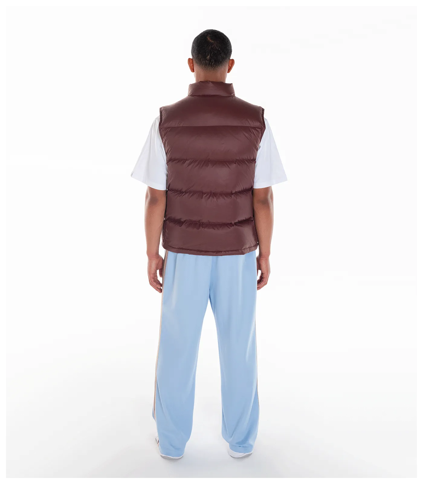 PATCHES DOWN FILLED GILET - BROWN