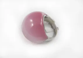 Pink Glass Dome Cocktail Ring