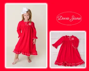 Personalized Red Ruffle Dress with Custom Monogram 