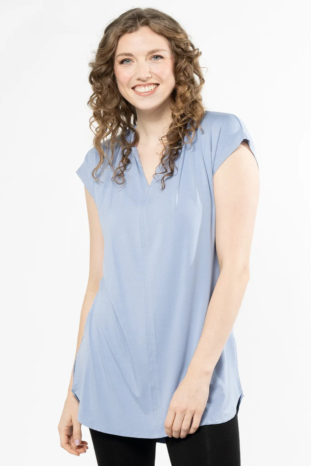 Shannon Sleeveless Bamboo Tunic - Powder Blue