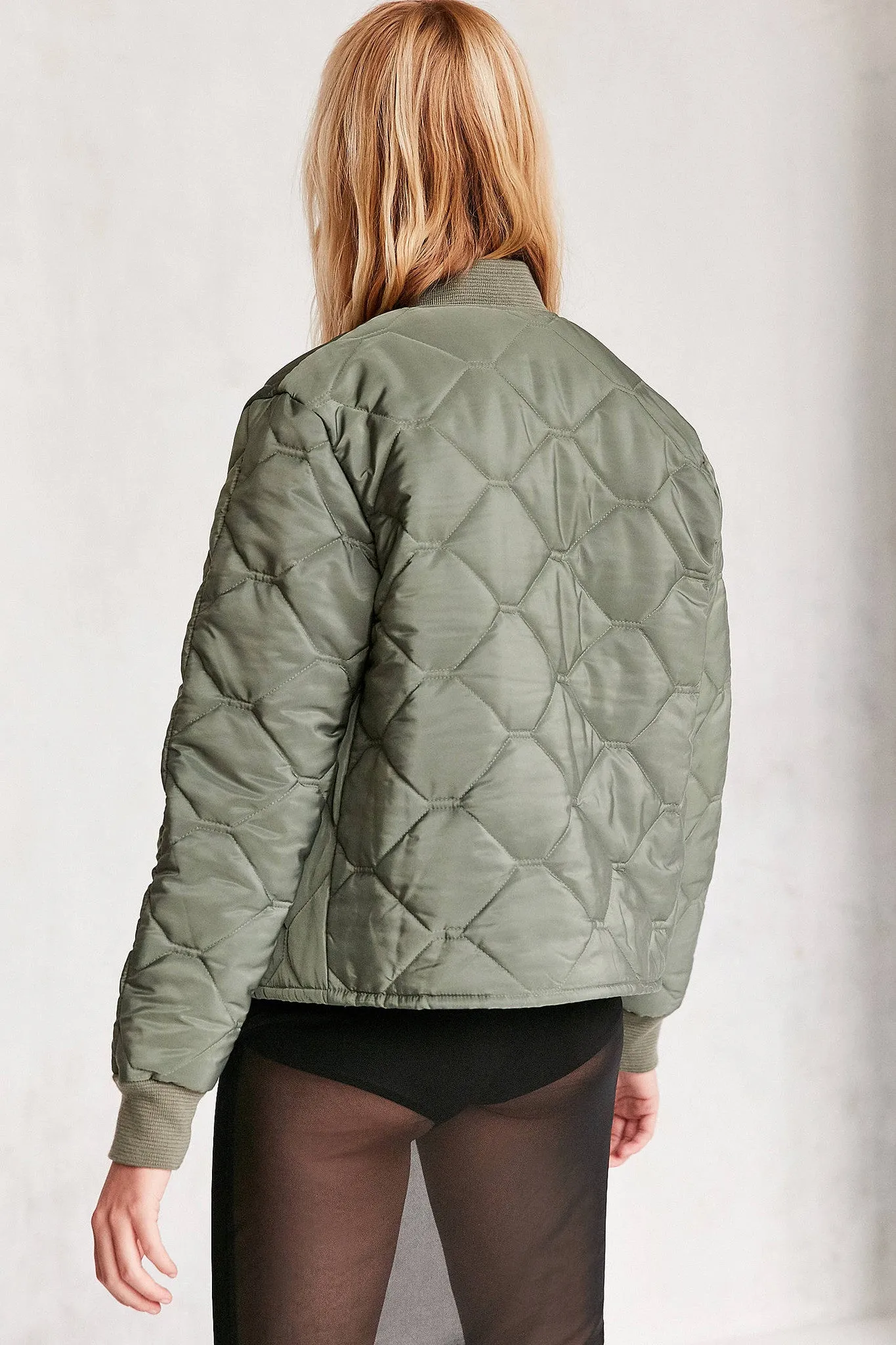 Silence   Noise Womens Quilted Liner Bomber Jacket - Stylish Lightweight Layer for All Seasons