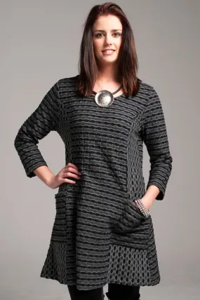 Textured Double Sided Dark Grey Tunic