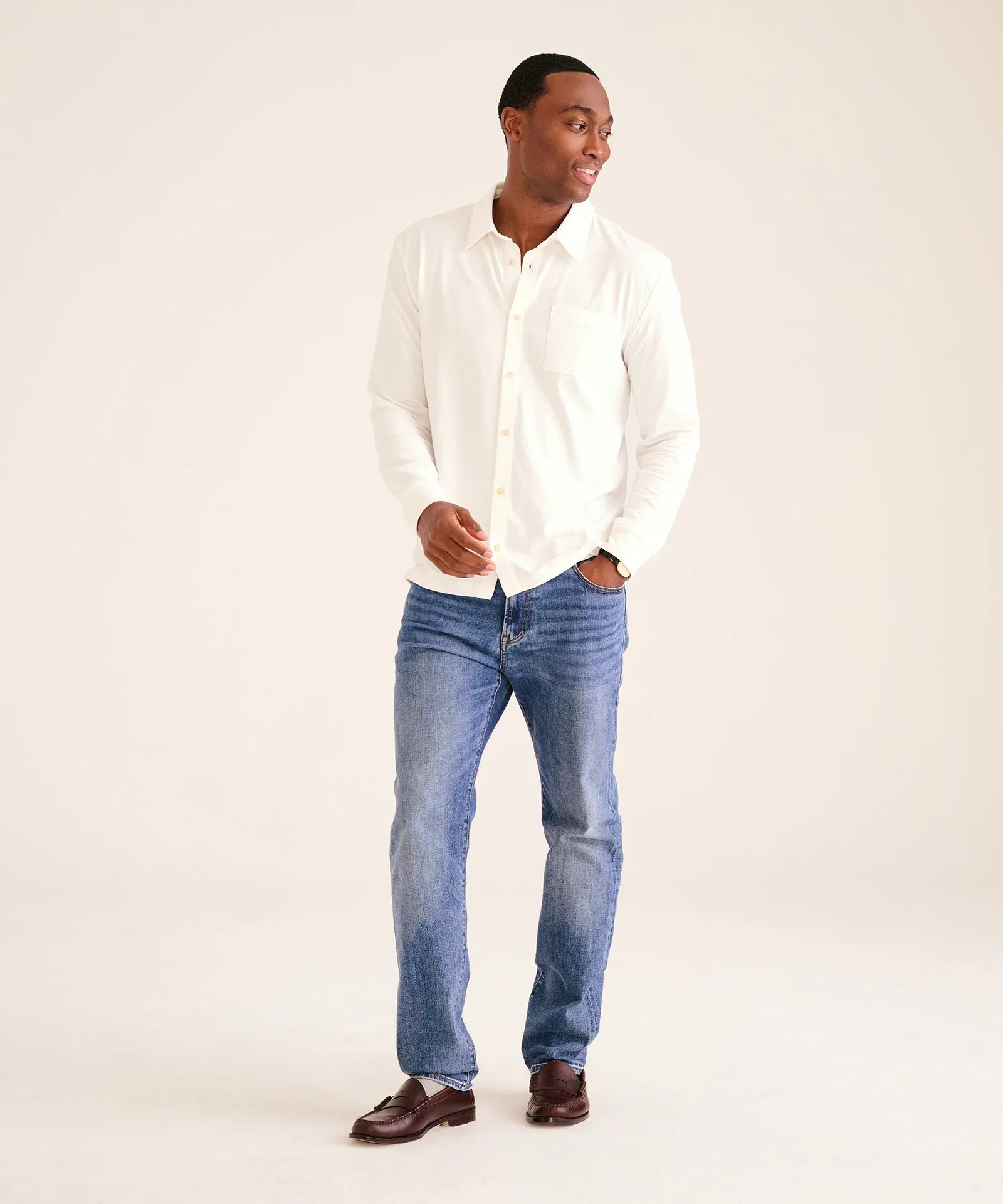 The Long Sleeve Button Down Tee