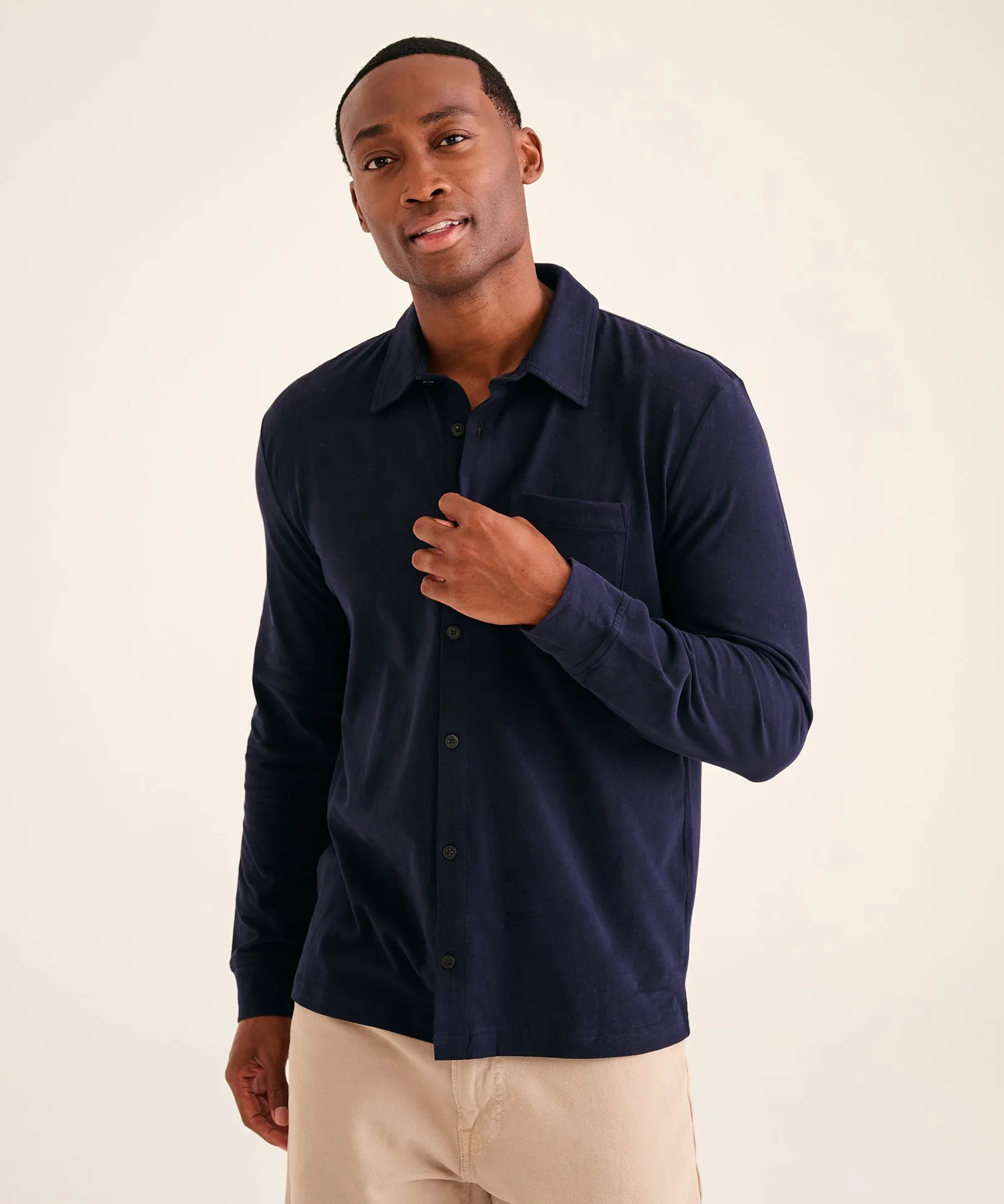 The Long Sleeve Button Down Tee