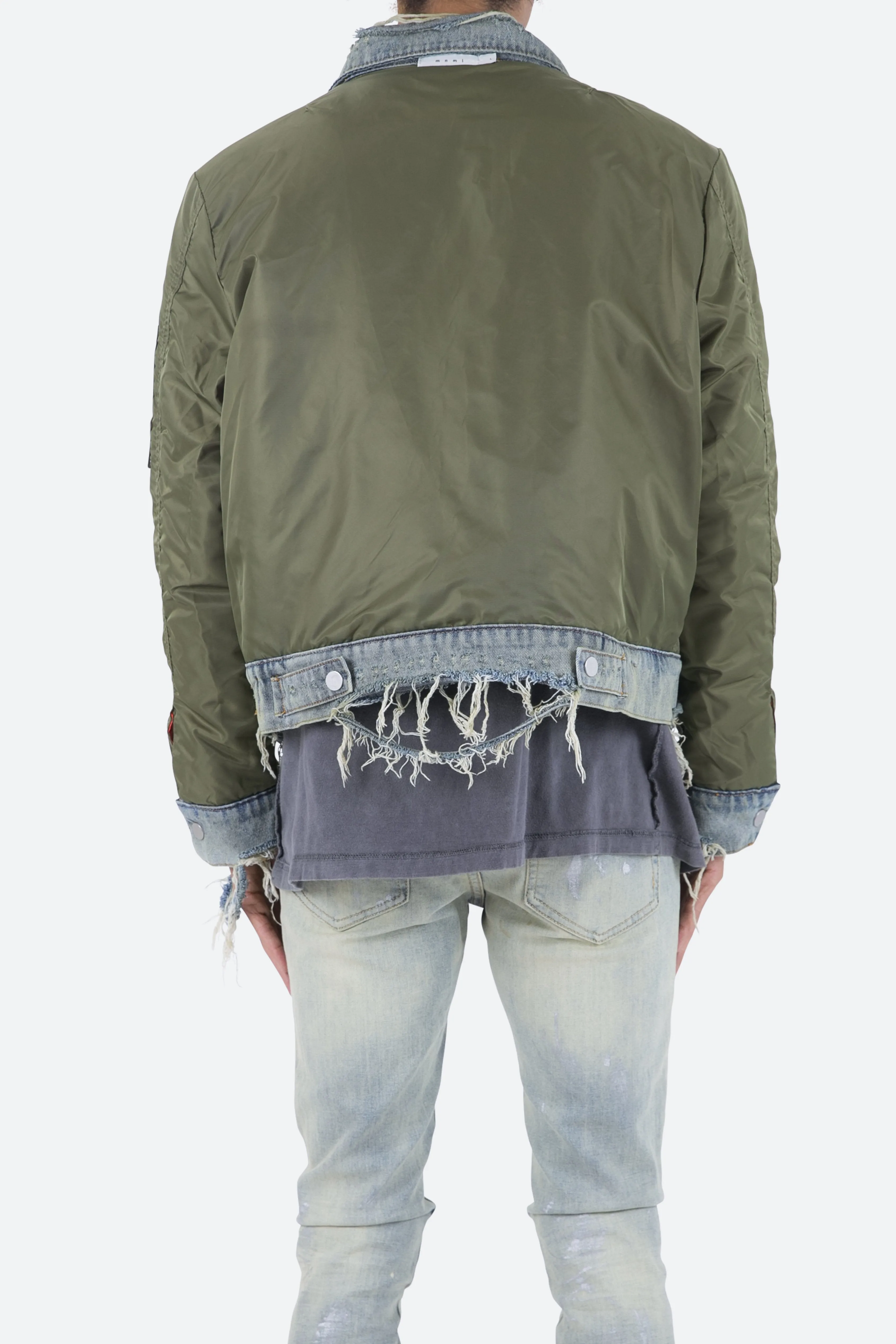 Trucker Bomber Jacket - Olive