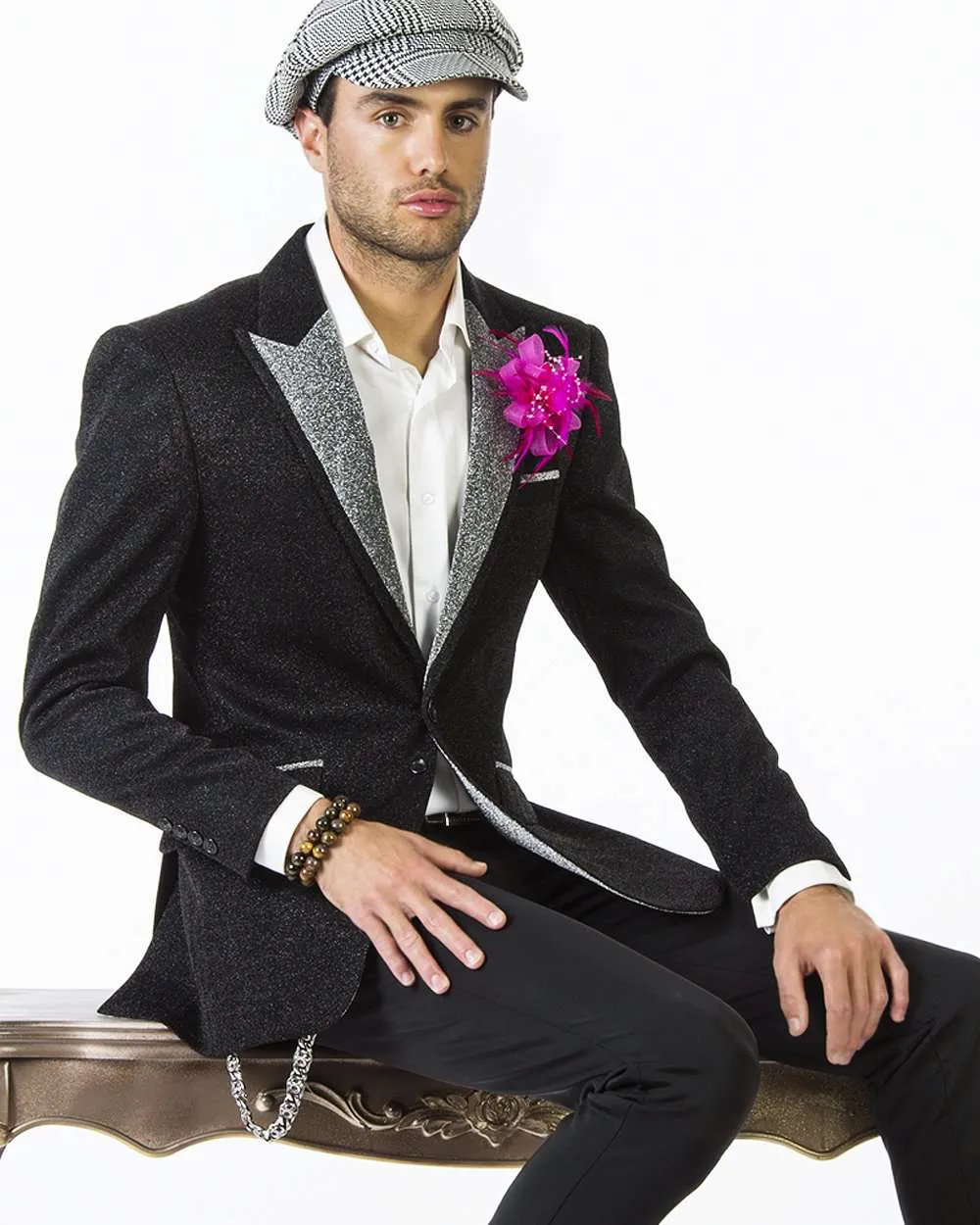 Tuxedo Jacket: Lurex Black - Prom - Tuxedo - Jackets