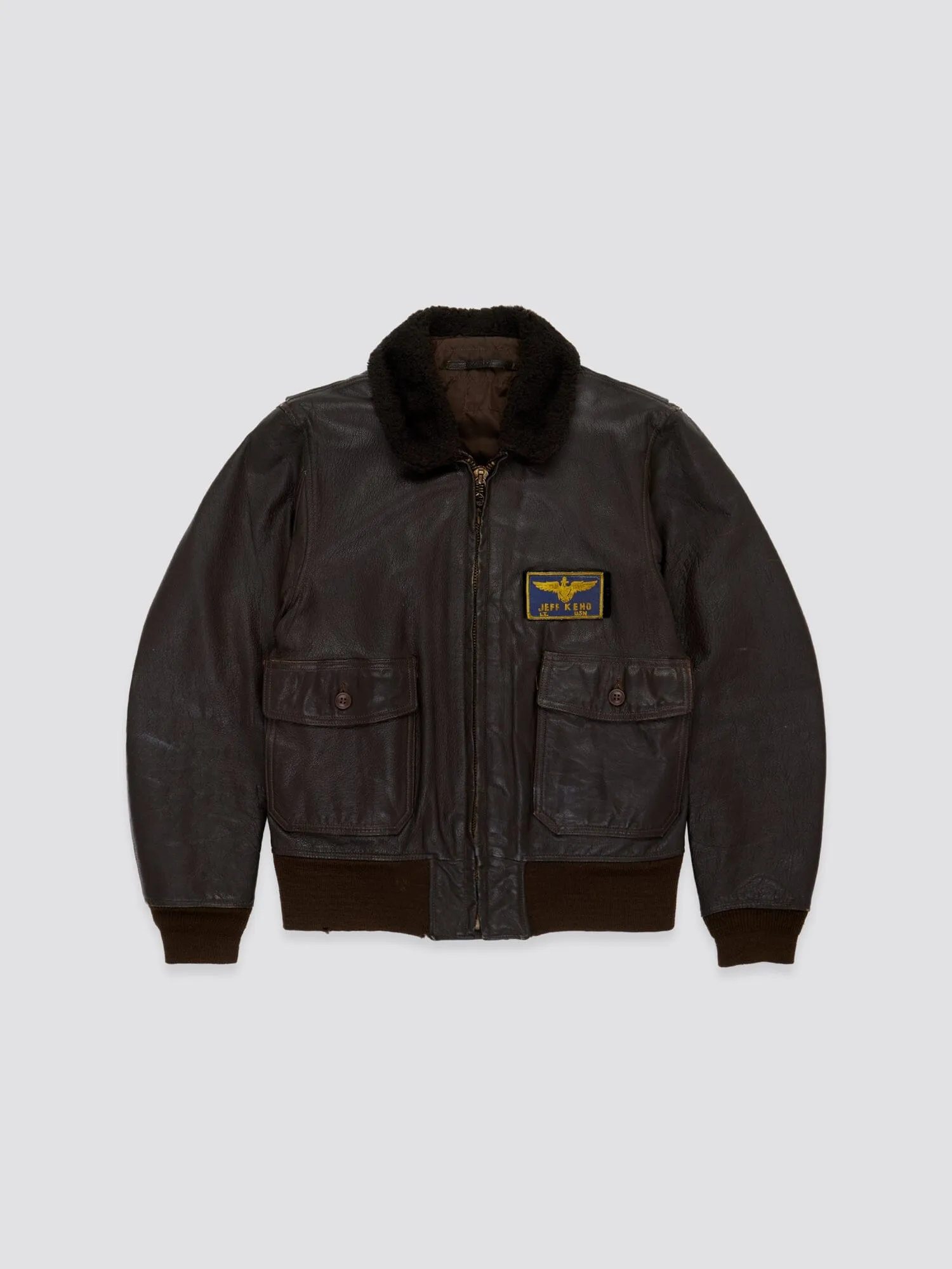 US NAVY 1970s G1 LEATHER BOMBER JACKET