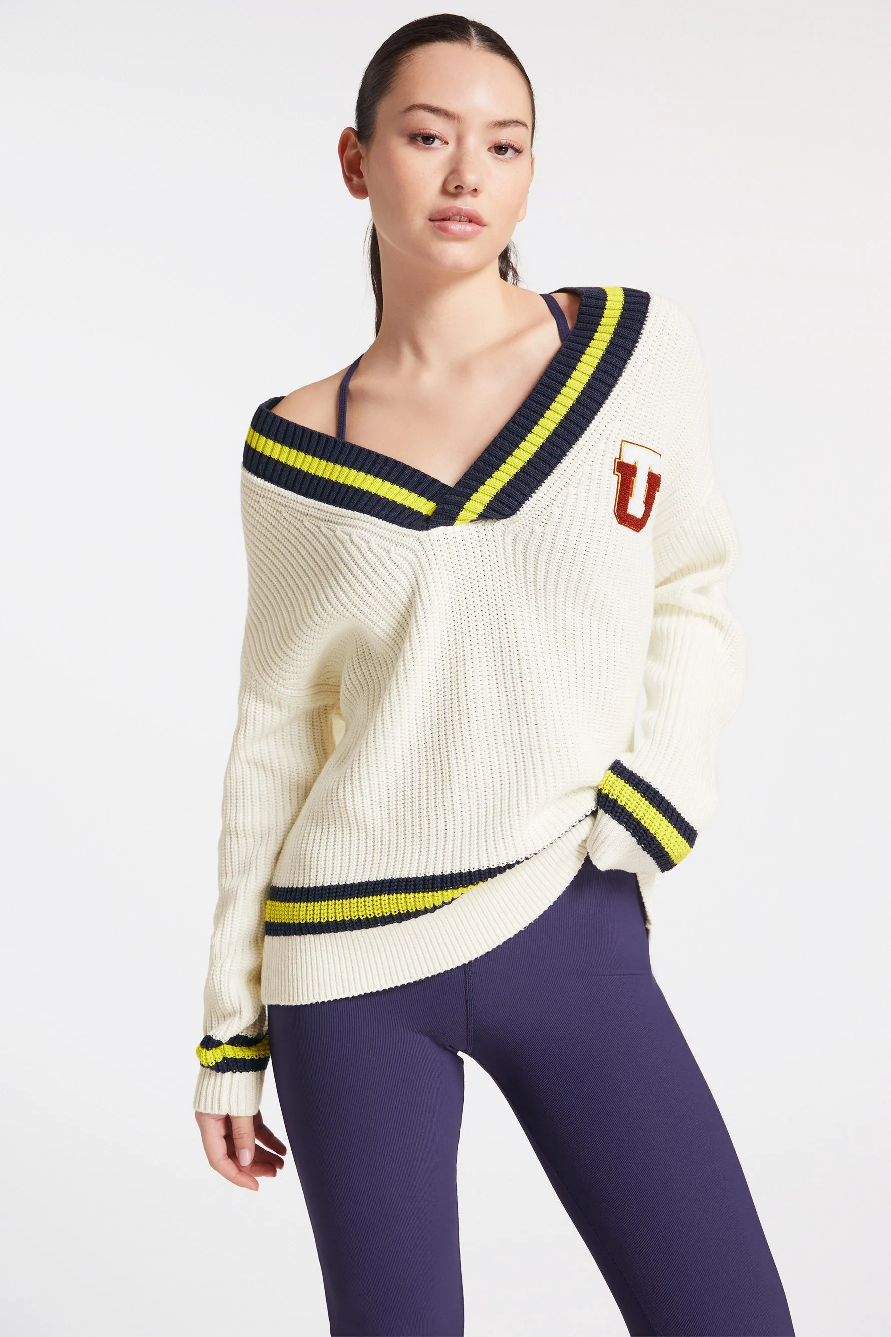 Varsity Josie Sweater - Bone