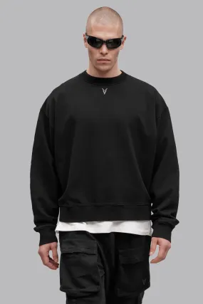 V_LYFE420 BOXY SWEATER - Black