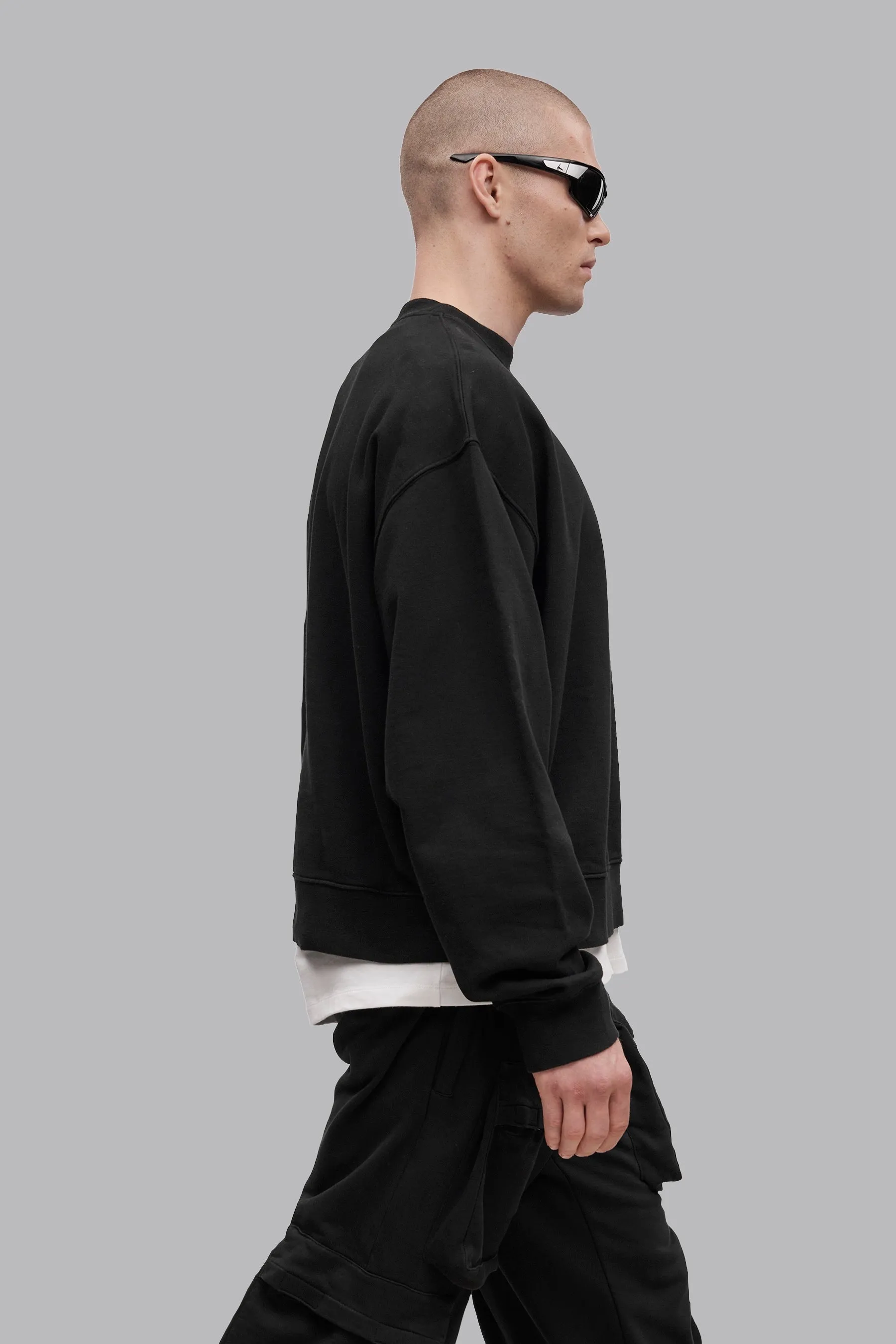 V_LYFE420 BOXY SWEATER - Black