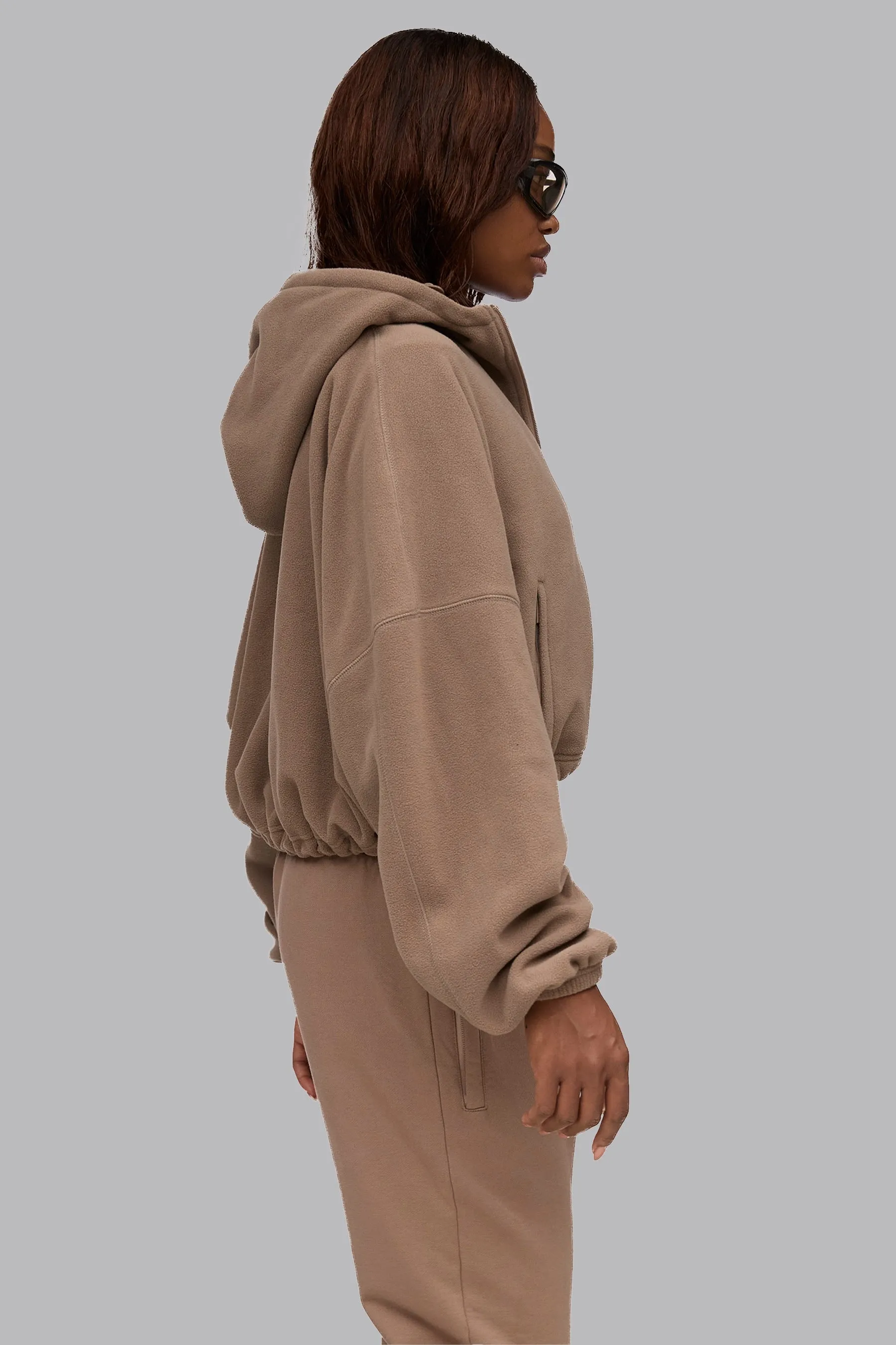 V_POLAR BOXY BOMBER JACKET - Tan